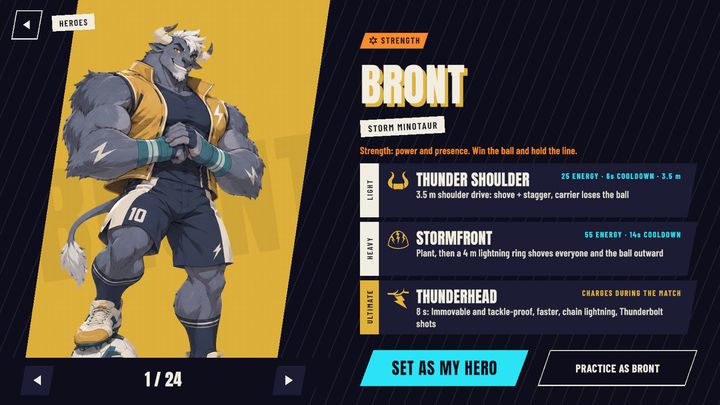Bront's hero page with his three abilities